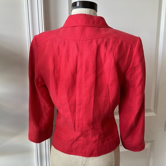White House, Black market size 6 linen blend blazer coral color - Picture 3 of 14